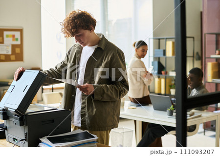 Office manager with financial papers Office manager with financial papers 111093207