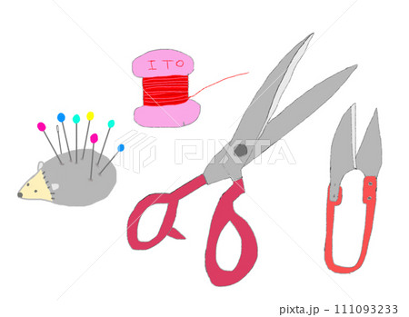手芸道具セットのイラスト 手芸道具セットのイラスト 111093233