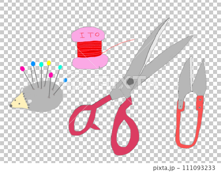手芸道具セットのイラスト 手芸道具セットのイラスト 111093233