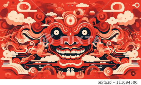 infographic poster.  abstract. Chinese New Year. 111094380