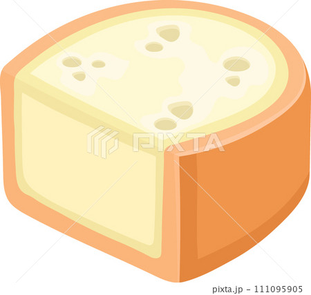 flat illustration icon symbol, sliced mozzarella cheese with a delicious soft texture 111095905