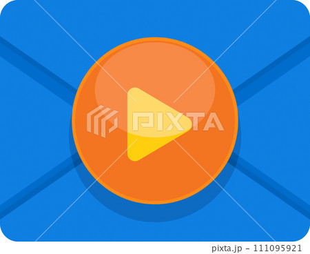 flat illustration icon symbol, video media email messages from people via the internet 111095921