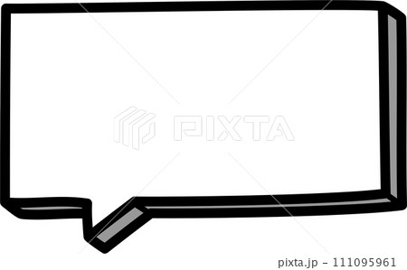 3d Black and white color speech bubble balloon, icon sticker memo keyword planner text box banner, flat png transparent element design 111095961