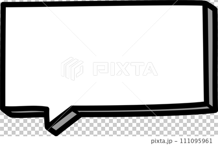 3d Black and white color speech bubble balloon, icon sticker memo keyword planner text box banner, flat png transparent element design 111095961