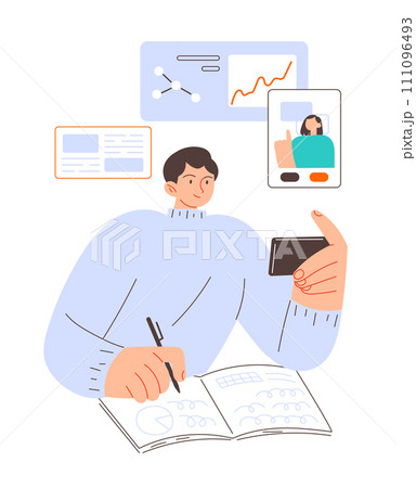 Digital online education application student learning studying 111096493