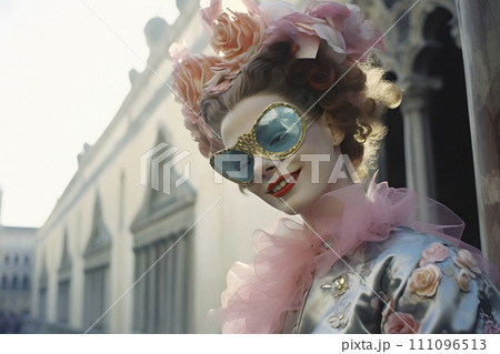 woman 50s style wearing sunglasses, AI generated 111096513