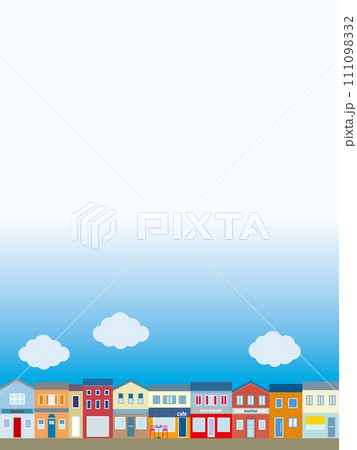 街並み　雲　ホワイトスペース 111098332