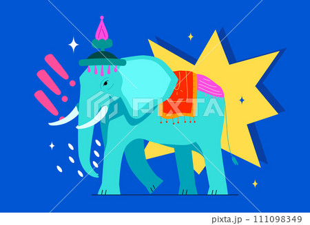 Thai sacred elephant - modern colored vector illustration 111098349