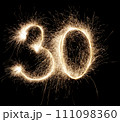 Sparkling numbers on a dark background 111098360
