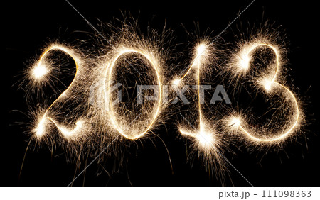 Sparkling numbers on a dark background Sparkling numbers on a dark background 111098363