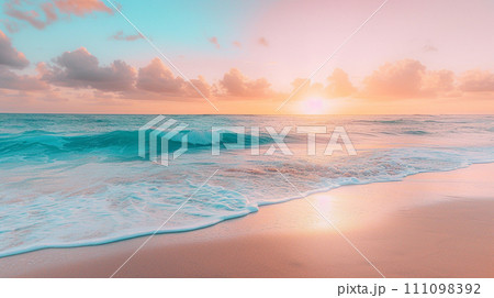 夕暮れ時の熱帯ビーチの平穏 111098392