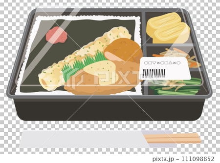 Lunch box_Convenience store bento_Nori bento_With lid and disposable chopsticks 111098852