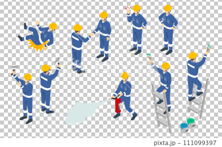 Isometric illustration: worker 3 111099397