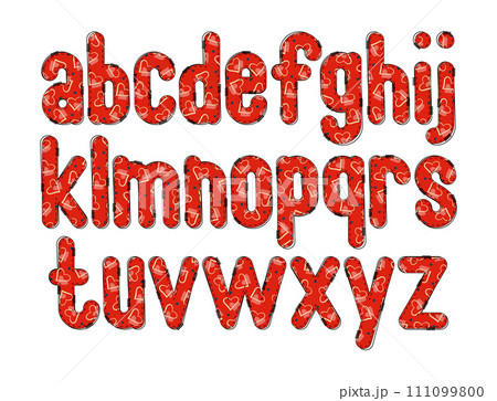 Versatile Collection of Ruby Red Alphabet...のイラスト素材 [111099800] - PIXTA