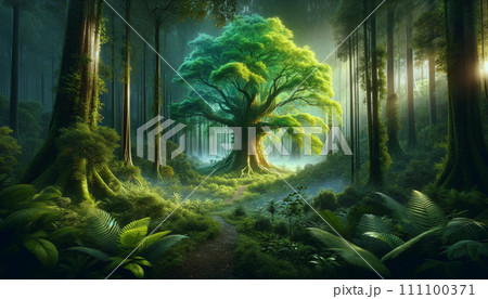 神秘的な森(AI画像) 神秘的な森(AI画像) 111100371