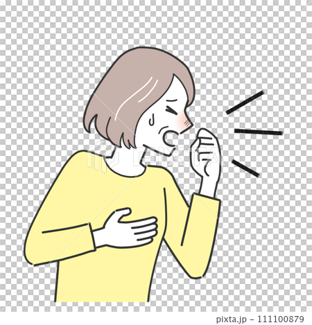 咳き込むシニア女性 111100879