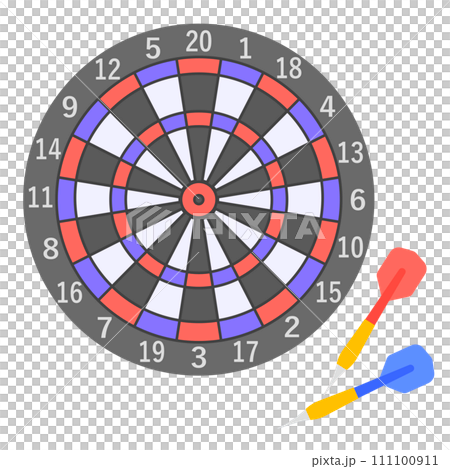 Illustration of dart target and arrow 111100911