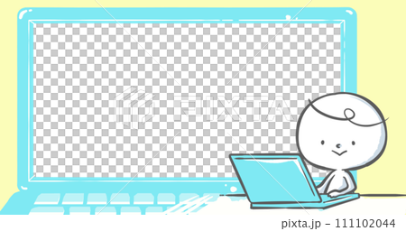 [可在部落格上使用的引人注目] 白人在使用筆記型電腦時看著我 07 111102044