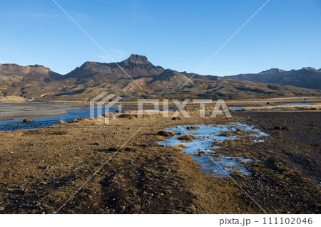 Mountains and a fjord, Hafnarholmi, Iceland 111102046