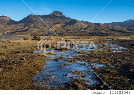 Mountains and a fjord, Hafnarholmi, Iceland 111102048