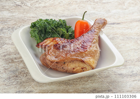 Roasted duck leg with orange sauce 111103306