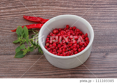 Red pepper seeds in the bowl Red pepper seeds in the bowl 111103385