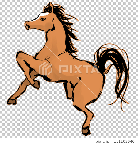Illustration of left horse 111103640