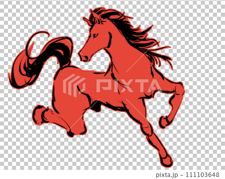 Illustration of left horse 111103648
