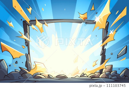 Color abstract cartoon background or children playground banner design element. overlay colorful spotty pattern of geometric shape, line and dot in trendy 111103745