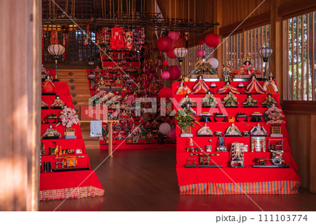 春の堤治神社、美濃地の雛祭〈愛知県一宮市〉 春の堤治神社、美濃地の雛祭〈愛知県一宮市〉 111103774