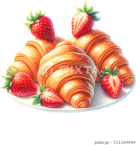Croissant with strawberry 111104044