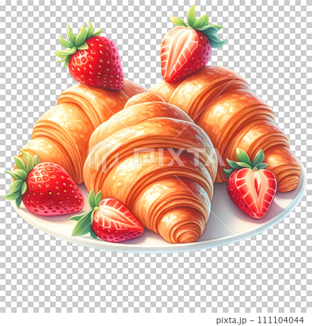 Croissant with strawberry 111104044