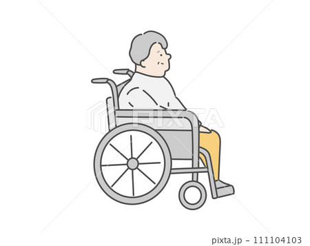 車椅子に乗った高齢女性 111104103