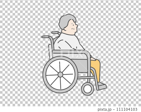 車椅子に乗った高齢女性 111104103
