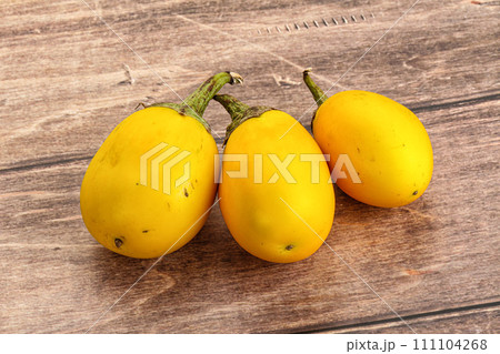 Yellow asian ripe eggplant vegetable 111104268
