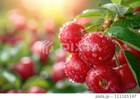 cherry berry background closeup 111105147