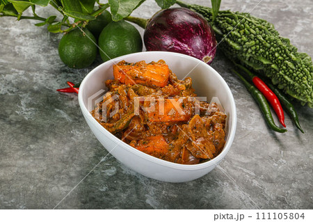Indian cuisine - homemade mutter paneer 111105804