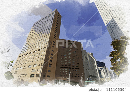 水彩画風　西新宿　ハイアットリージェンシー東京　東京都新宿区 111106394