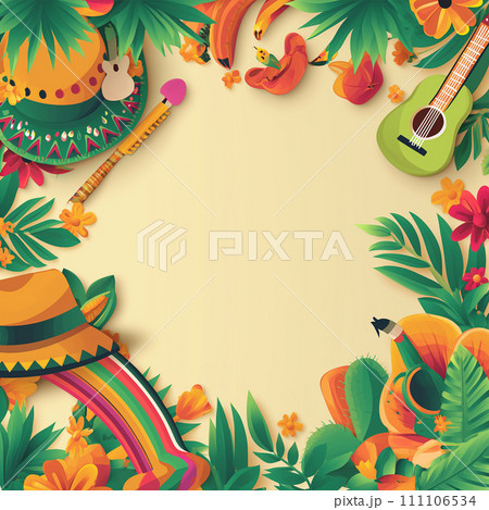 Background for Cinco de Mayo celebration. AI Generate. 111106534