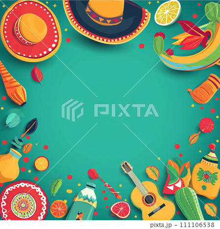 Background for Cinco de Mayo celebration. AI Generate. 111106538