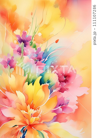 Abstract painting. Creative modern watercolor art background. 111107286