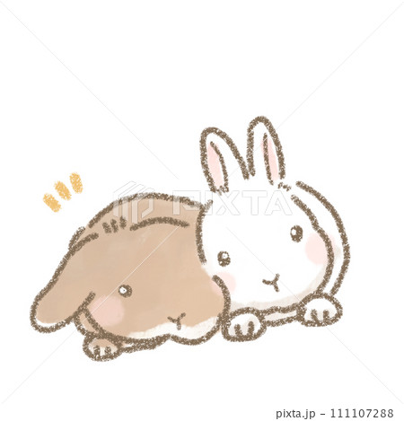 ゆるいうさぎのイラスト 111107288