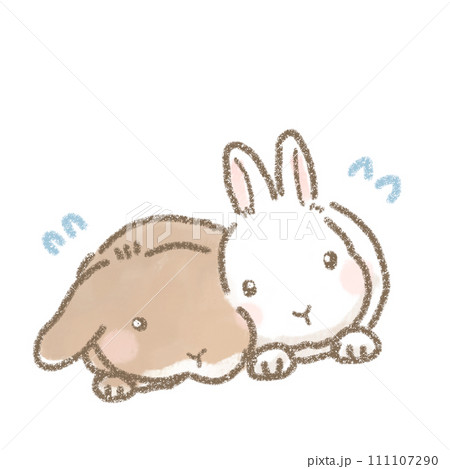 困るうさぎのかわいいイラスト 111107290