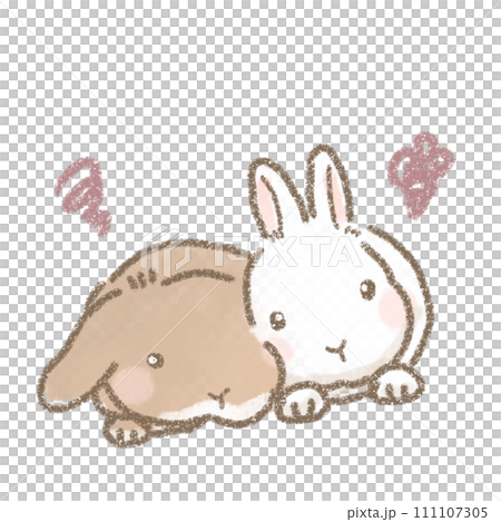 Illustration of a cute irritated rabbit Illustration of a cute irritated rabbit 111107305