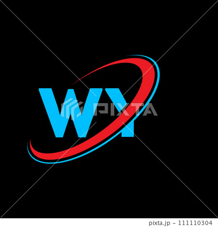 WY W Y letter logo design. Initial letter WY linked circle uppercase monogram logo red and blue. WY logo, W Y design. wy, w y 111110304