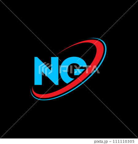 NG N G letter logo design. Initial letter NG linked circle uppercase monogram logo red and blue. NG logo, N G design. ng, n g 111110305