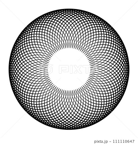 Abstract Geometric Circle Grid Pattern with 3D Illusion Effect. Vector Art. Abstract Geometric Circle Grid Pattern with 3D Illusion Effect. Vector Art. 111110647