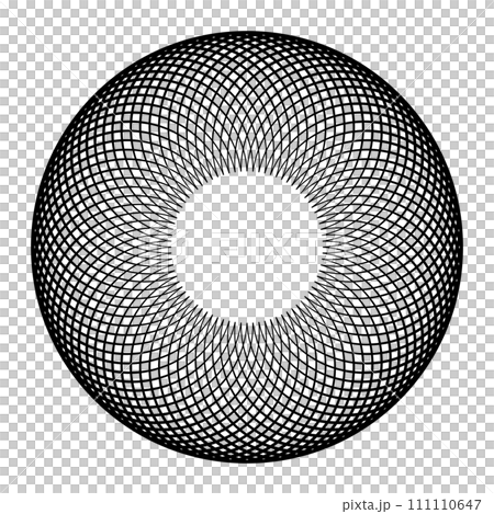 Abstract Geometric Circle Grid Pattern with 3D Illusion Effect. Vector Art. Abstract Geometric Circle Grid Pattern with 3D Illusion Effect. Vector Art. 111110647