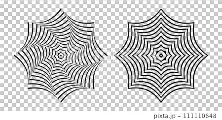 Abstract Radial Lines Patterns. Design Elements Set. Vector Art. 111110648