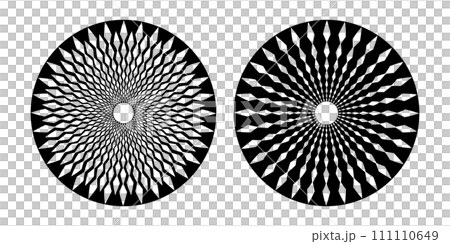 Set of Abstract Decorative Radial Circle Patterns. Vector Art. Set of Abstract Decorative Radial Circle Patterns. Vector Art. 111110649